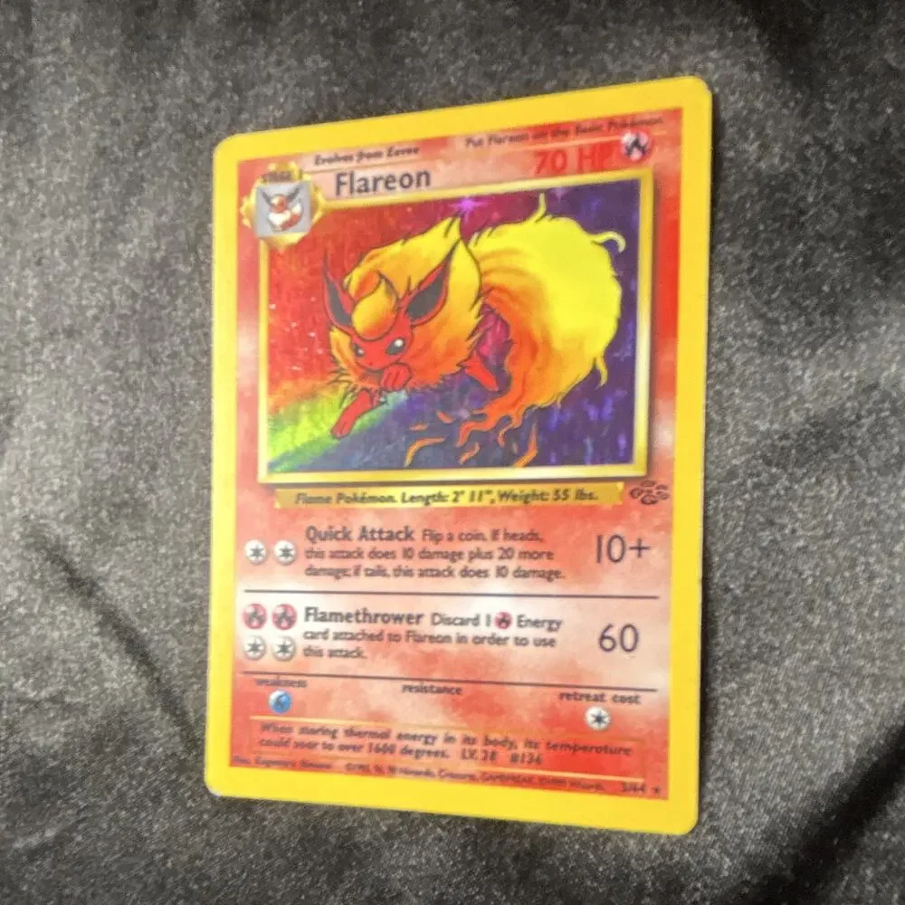 Pokemon TCG Jungle Flareon 3/64 Holo Rare 1999 English WOTC Pokemon Card
